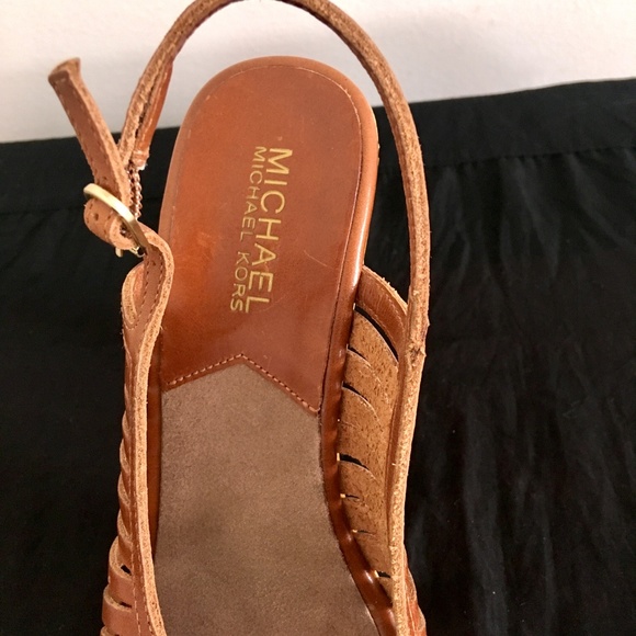 boho Vintage Michael Kors Wooden Heel Platform sandal size 7 - Picture 2 of 6